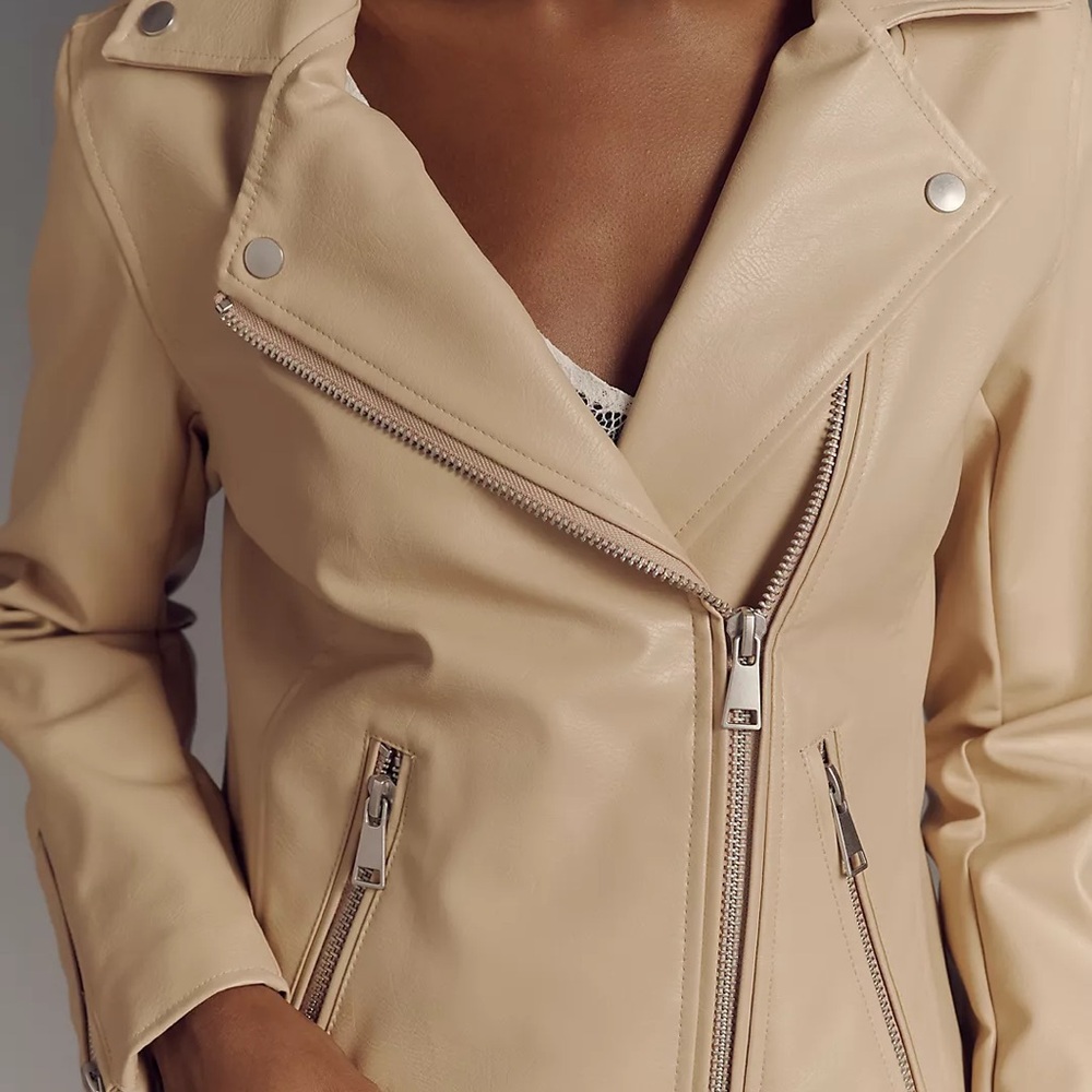 Anthropologie Sand Leather Jacket